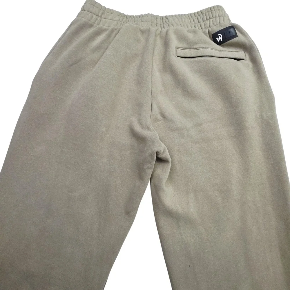 Adidas Primegreen Mens Large Sweatpants Joggers Tan Logo Graphic Casual Athletic